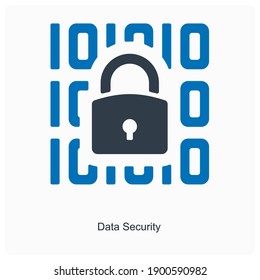 Data security and data privacy icon concept