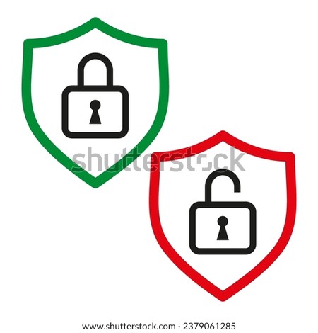 Data security and protection. Protection, safety, security icons. Vector illustration. EPS 10.