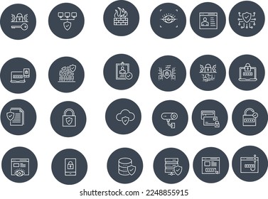 Data Security Related Vector Line Icons vector design
