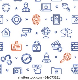 Data Security And Safe Color Pattern Background Protect Information System Elements Of Equipment. Vector Illustration