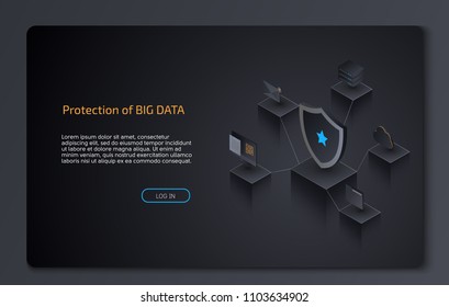 Data Security system protection cloud, web background
