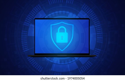 Data Security system Shield Protection.computer security concept.
