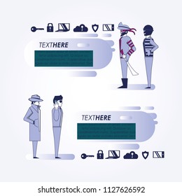 data security technology set icons
