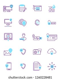Data Security Thin Line Icon Set