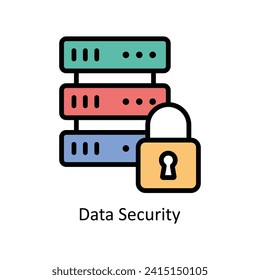 Data security  vector Filled outline icon style illustration. EPS 10 File