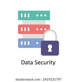 Data security  vector Flat icon style illustration. EPS 10 File