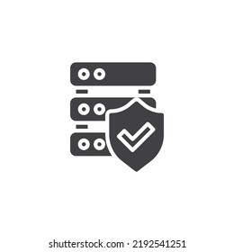 Data security vector icon. filled flat sign for mobile concept and web design. Database protection glyph icon. Symbol, logo illustration. Vector graphics