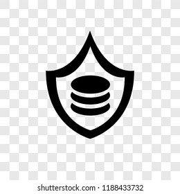 Data security vector icon isolated on transparent background, Data security transparency logo concept