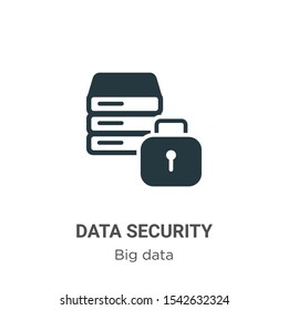 Data security vector icon on white background. Flat vector data security icon symbol sign from modern big data collection for mobile concept and web apps design.