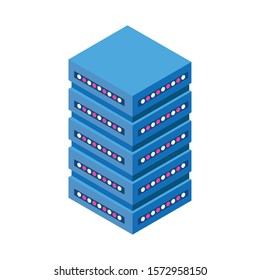 data server center icon over white background, vector illustration