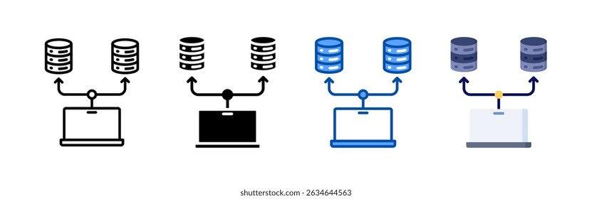 Data server icon set bundle. Multi style icon collection perfect for websites, apps, and presentations. Simple vector icon collection