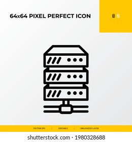 Data server icon. web design and development 64x64 pixel perfect icon