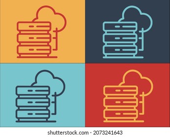 Data Server Logo Template, Simple Flat Icon of network,technology,service
