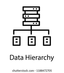 Data server network arranged to make data hierarchy 