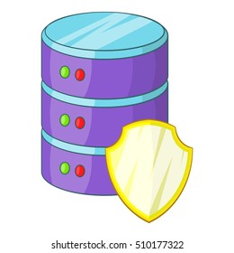Data server protection icon. Cartoon illustration of data server protection vector icon for web design