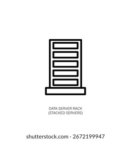 Data Server Rack Icon design outline