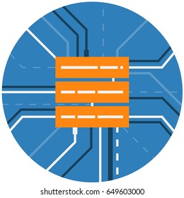 Data Server Storage Abstract Icon. Cloud Computing, Networking Technology. Computer Server Rack Conceptual illustration isolated vector. Transparent.
