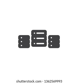 Data server storage vector icon. filled flat sign for mobile concept and web design. Database servers glyph icon. Symbol, logo illustration. Pixel perfect vector graphics