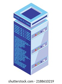 data server tower isometric style tech