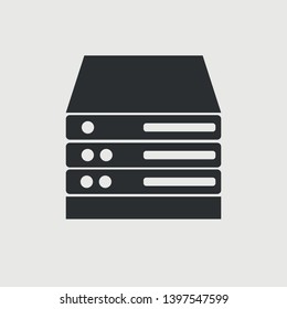 Data server vector icon grey