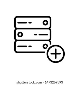 Data server vector line icon