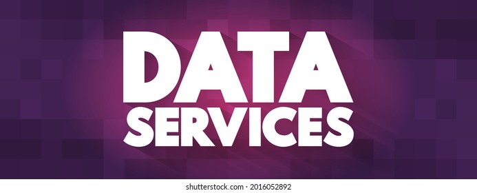 Data Services - self-contained units of software functions that give data characteristics it doesn't already have, text concept background