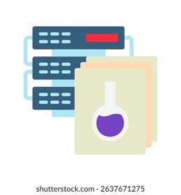 Data Set mini illustration flat color icon, use for research and development, education, industry, UI, UX kit, app and web development, digital or print.