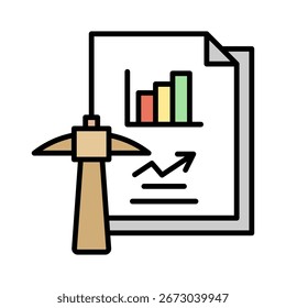 Conjuntos de dados ícone de cor linear ilustração vetorial