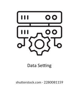 Data Setting Vector Outline Icon Design illustration. Data Symbol on White background EPS 10 File