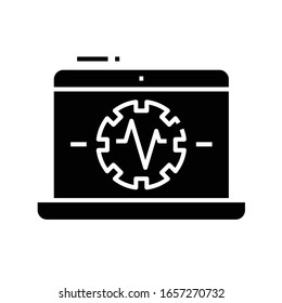 Data settings black icon, concept illustration, vector flat symbol, glyph sign.