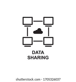 DATA SHARE ICON , CLOUD DATA ICON
