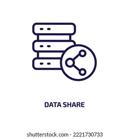 data share icon from internet security collection. Thin linear data share, data, network outline icon isolated on white background. Line vector data share sign, symbol for web and mobile