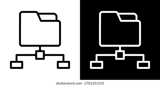 Datos Compartir Icono De Línea Ilustración vectorial De Estilo En Blanco Y Negro
