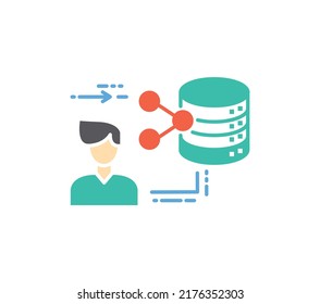 Data share icon on white background