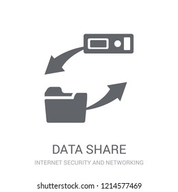 Data share icon. Trendy Data share logo concept on white background from Internet Security and Networking collection. Suitable for use on web apps, mobile apps and print media.