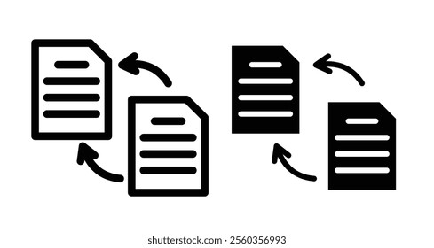 Data share Icons. black and white vector illustration set.