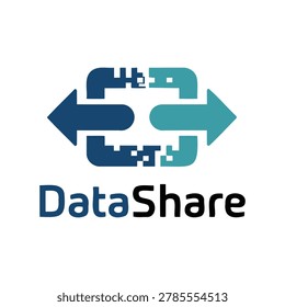 Data Share logo with arrows on white background