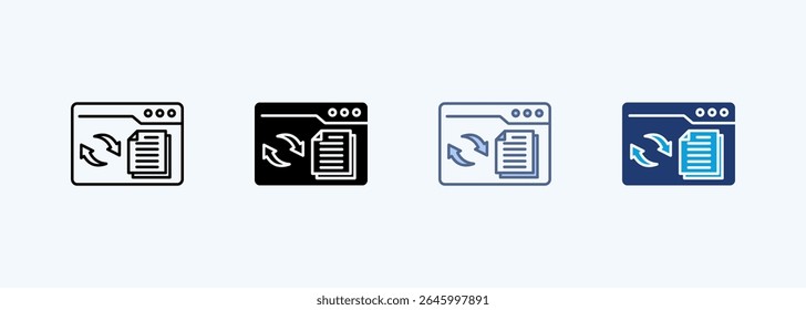 Data Share Multiple Style Icon Vector Illustration