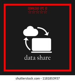 data share sketch vector icon