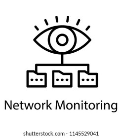 Data shared over network with a big eye to define concept icon of network monitoring