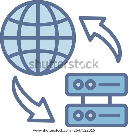 Data Sharing Filled Blue Tone Icon