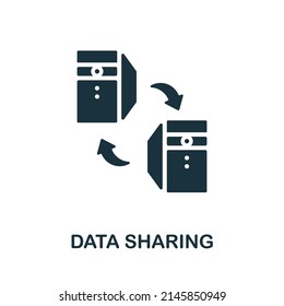 Data Sharing flat icon. Colored element sign from networking collection. Flat Data Sharing icon sign for web design, infographics and more.