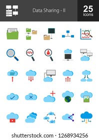 Data Sharing Flat Icons
