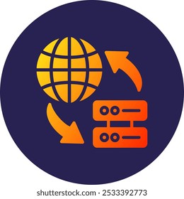 Data Sharing Glyph Circle Gradient Icon