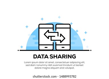 DATA SHARING AND ILLUSTRATION ICON CONCEPT