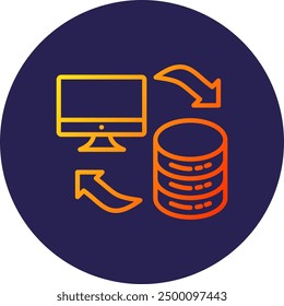 Data Sharing Line Gradient Icon Design