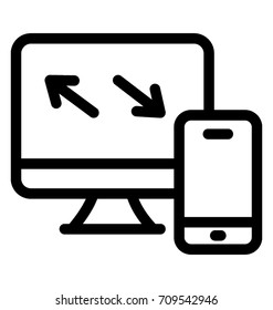 Data Sharing Line Vector Icon