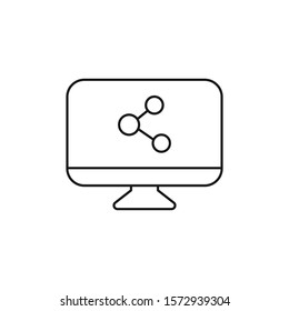 data sharing - minimal line web icon. simple vector illustration. concept for infographic, website or app.
