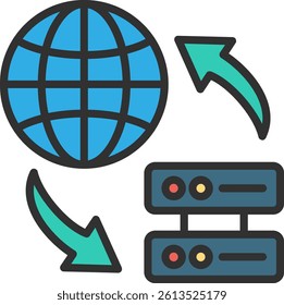 Data Sharing Outline Filled Style Icon