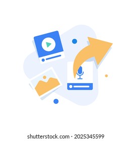 Data Sharing Service,,flat design icon vector illustration